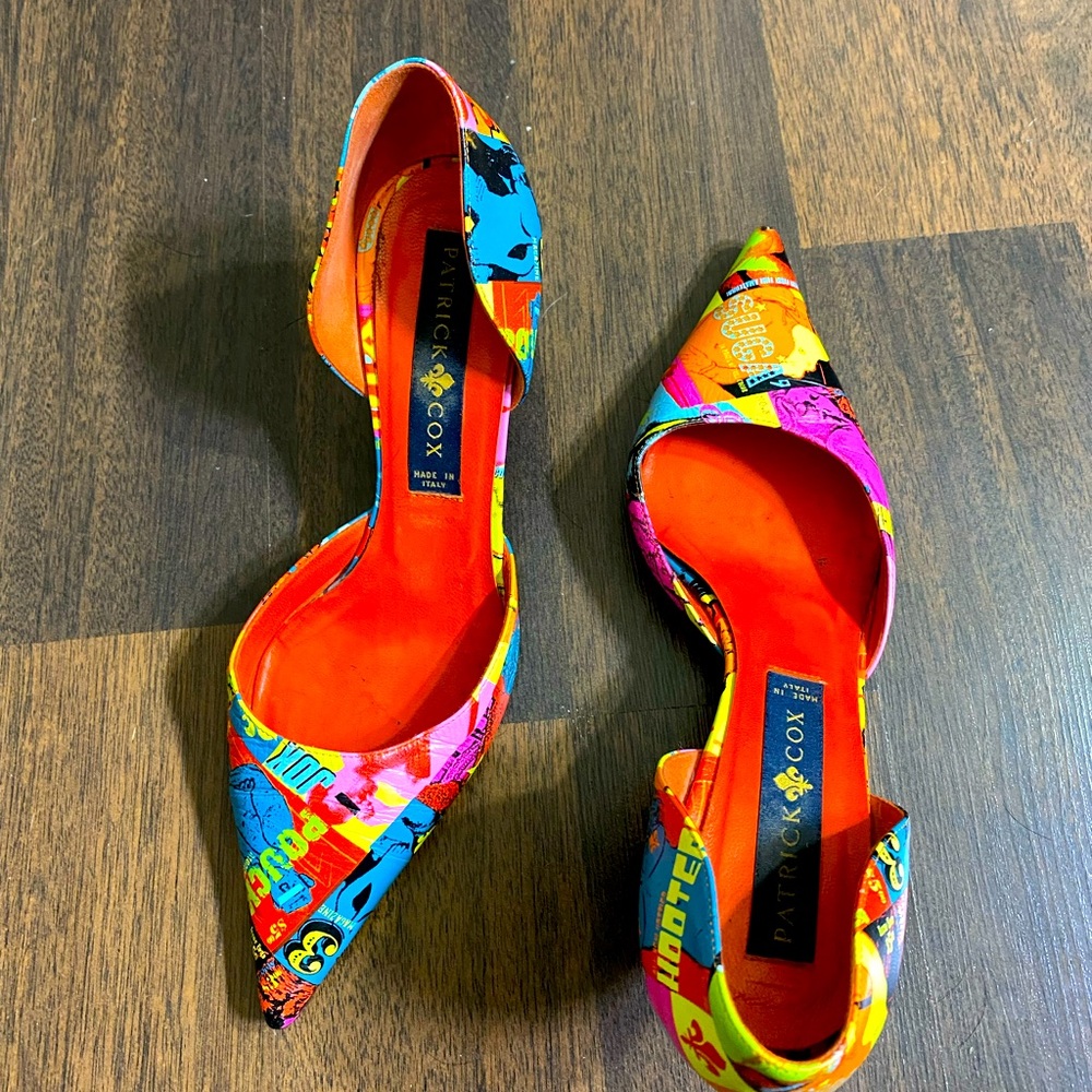 Patrick Cox Italian Made Red and Pink Heels with Stiletto Design Size 37